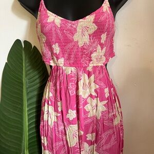 Roxy Pink and Cream Floral Dress